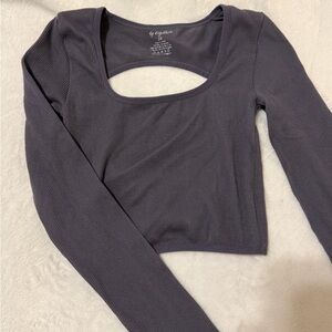 Women's Long Sleeve Cutout Top - Purple